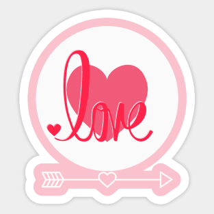 Love pink valentines Sticker